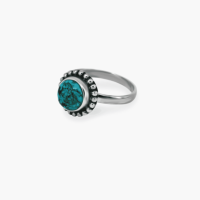 Kanto Lampo - Ring aus Silber mit Türkis